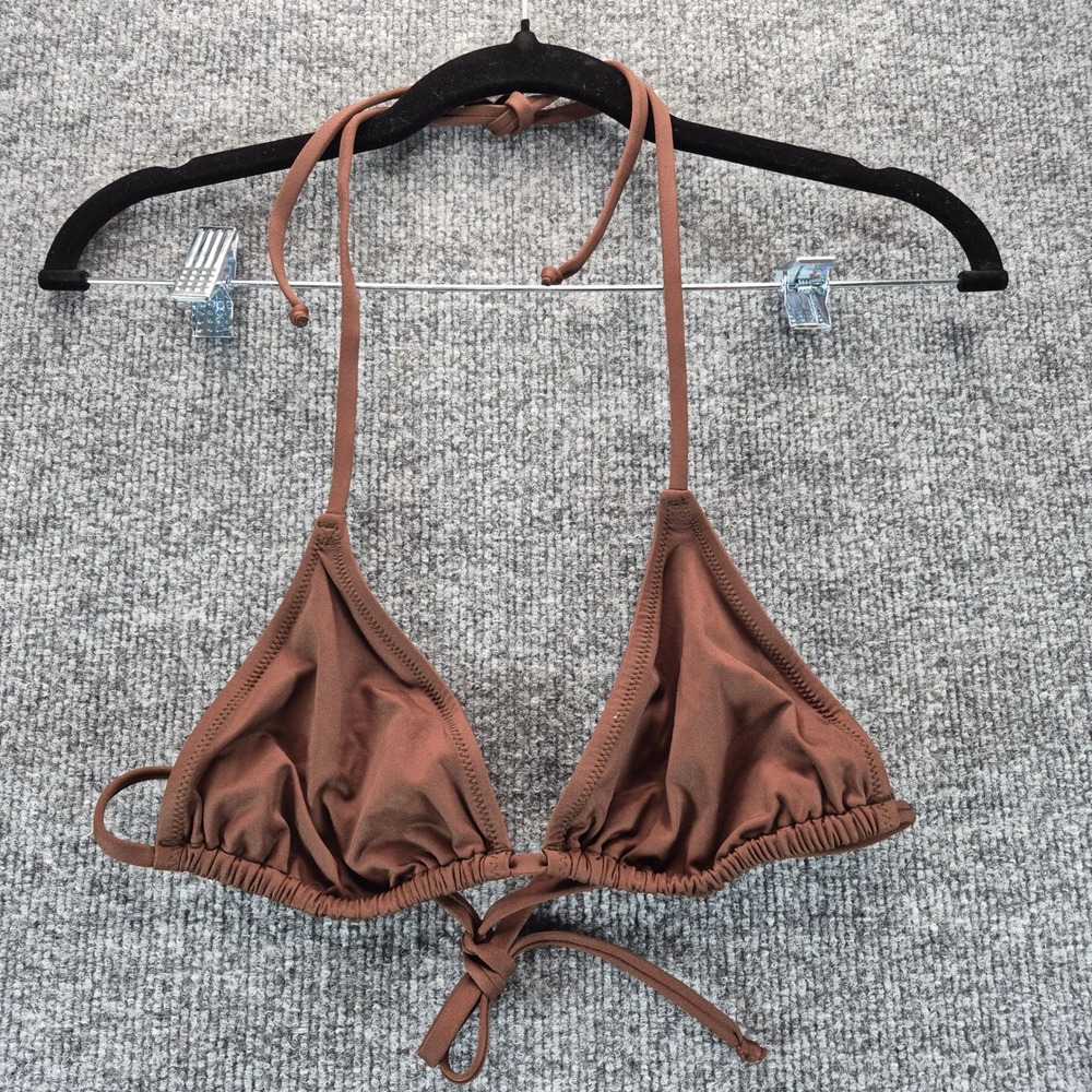 SKIMS Bikini Top Triangle Halter Large Brown Women